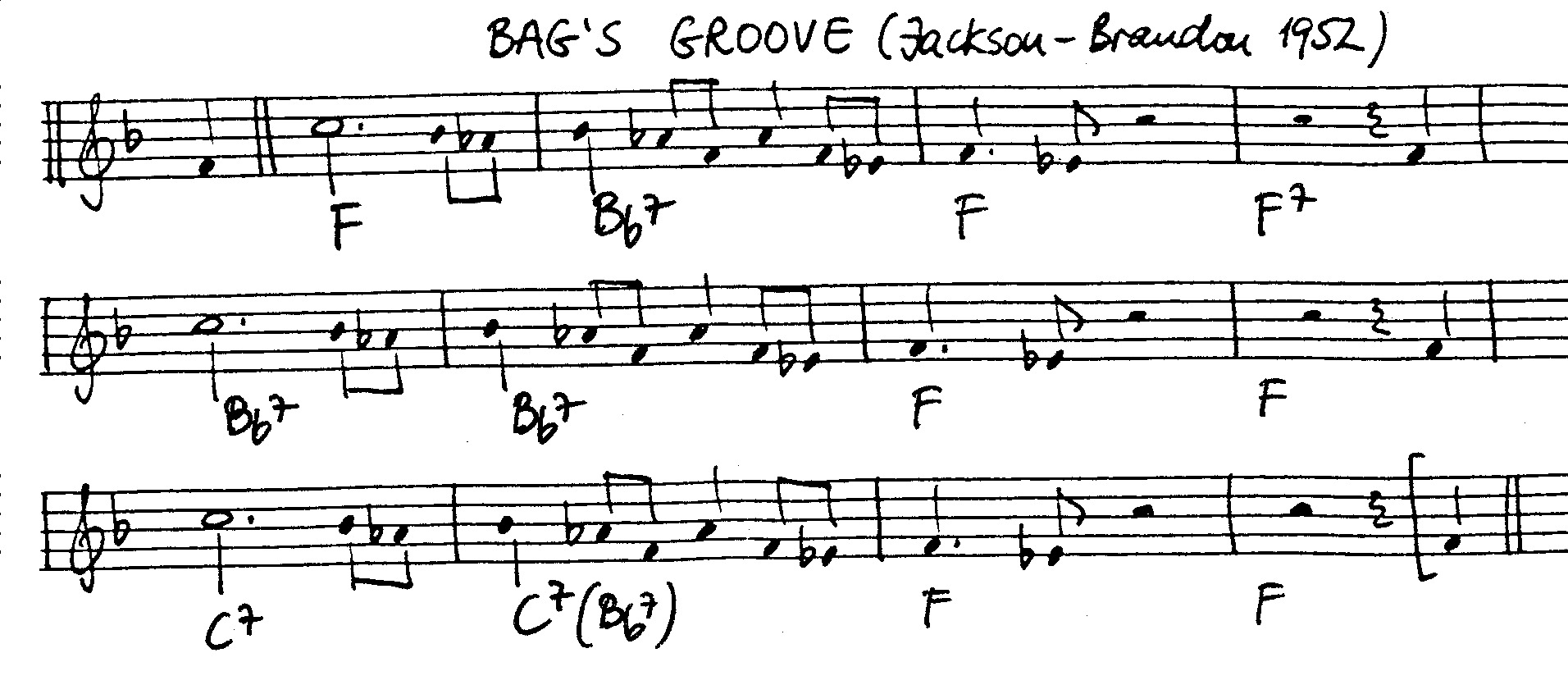 bag's groove leadsheet – book us for your next 20s or gatsby event